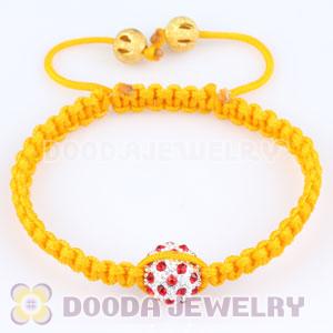 handmade Inspired Macrame Bracelets with red Crystal disco ball beads