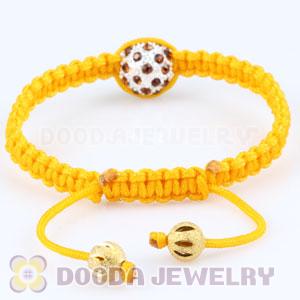 handmade Inspired Macrame Bracelets with champagne Crystal disco ball beads