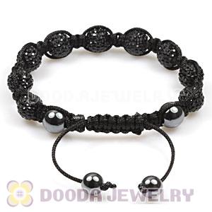 Pave Black Czech Crystal TresorBeads handmade Inspired Bracelets with Hematite