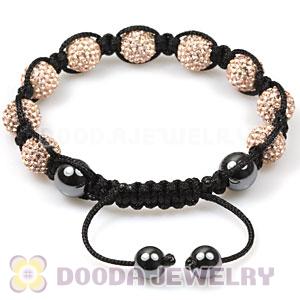 Paved pink Czech Crystal TresorBeads handmade Inspired Bracelets with Hematite
