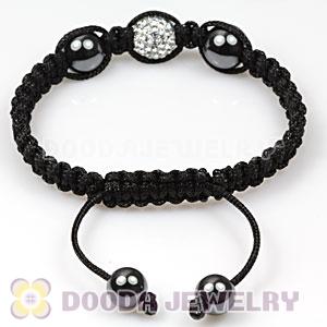 TresorBeads Macrame Bracelets with white Crystal and Hematite beads 
