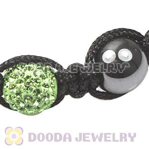 TresorBeads Macrame Bracelets with green Crystal and Hematite beads 