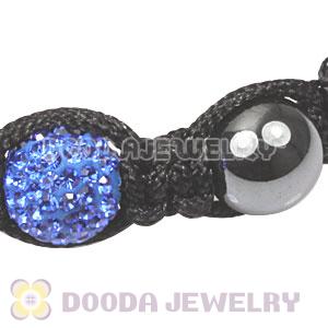 TresorBeads Macrame Bracelets with blue Crystal and Hematite beads 