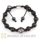 Wholesale handmade style Bracelets with Faceted Black ABS and crystal plastic Beads