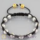 handmade style Bracelet Wholesale with silver Plated Copper carven screw thread Ball Beads