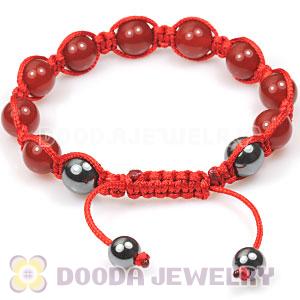 Fashion TresorBeads bracelets with red agate and hemitite beads