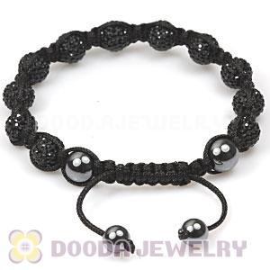 Fashion mens TresorBeads bracelets with black crystal beads and hematite