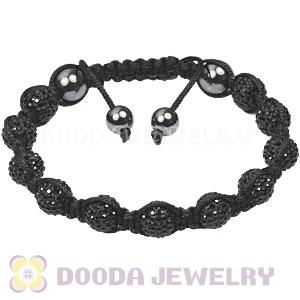 Fashion mens TresorBeads bracelets with black crystal beads and hematite