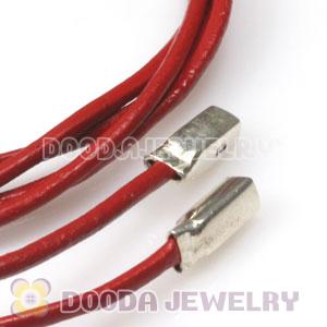 Hot red Leather Bracelets with 925 Silver Ends with 925 Stamped
