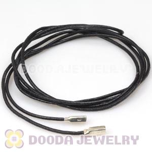 Blue Leather Bracelets with 925 Silver Ends with 925 Stamped