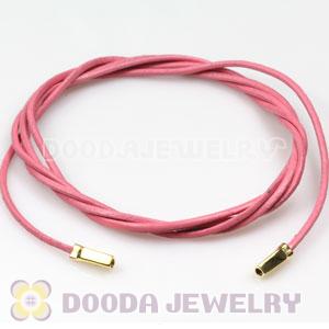 Sweetie pink Leather Bracelets with 925 Silver Ends with 925 Stamped