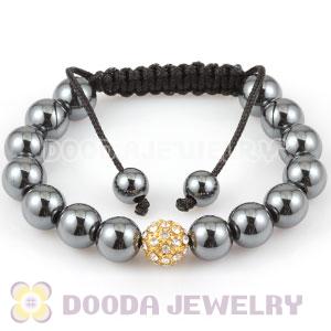 handmade Style TresorBeads Bracelets with golden Crystal and Hematite