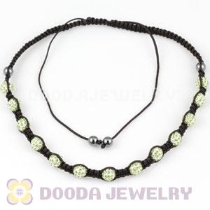 Fashion handmade necklace with green Crystal alloy beads and Hematite beads