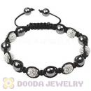Fashion mens TresorBeads bracelets with white crystal beads and hemitite
