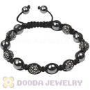 Fashion mens TresorBeads bracelets with grey crystal beads and hemitite