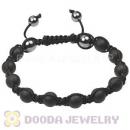 Fashion mens TresorBeads bracelets with 11 black agate beads and hemitite