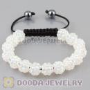 Fashion handmade Inspired Bracelets with white plastic Crystal beads and hemitite