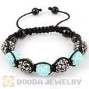 handmade style Bracelets with Faceted Black ABS and green-black crystal plastic Beads
