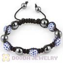 2011 fashion handmade Style TresorBeads Bracelets with blue Crystal Ball and Hematite