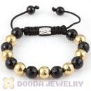 2011 latest handmade style Bracelets with Faceted Black ABS Beads and Brass
