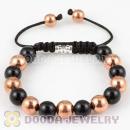 2011 handmade Style Bracelet with Rose gold beads and Black ABS plastic bead