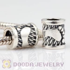 Antique 925 Sterling Silver Footprint charm Paw Bead fits European bracelet