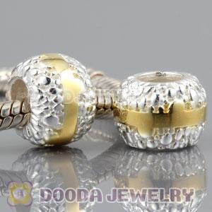 925 Sterling Silver Bead with gold Ribbon