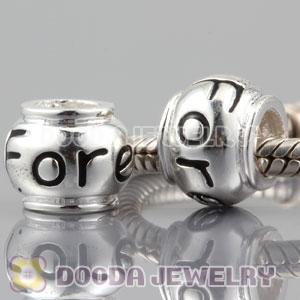 Shiny 925 Sterling Silver FOREVER charm Beads European compatible