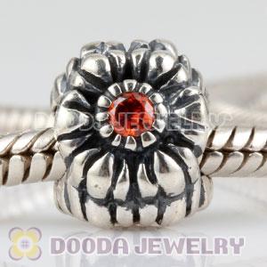 Sterling Silver November Birthday Charm Beads with CZ Stone