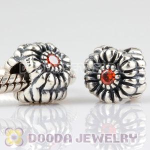 Sterling Silver November Birthday Charm Beads with CZ Stone