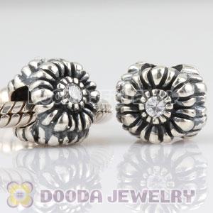 Sterling Silver April Birthday Charm Beads with CZ Stone