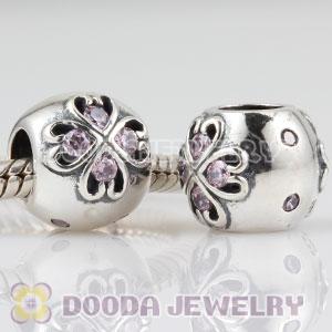 925 Sterling Silver October Birthstone Charm Beads with CZ Stone