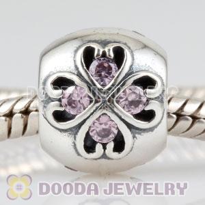 925 Sterling Silver October Birthstone Charm Beads with CZ Stone