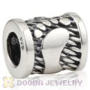Antique 925 Sterling Silver Footprint charm Paw Bead fits European bracelet