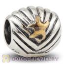 925 Sterling Silver Shell and Golden Starfish charm Beads European compatible