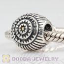 925 Sterling Silver Sparkling Sun with Gold Plated Center Dot harm Bead