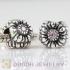 Sterling Silver October Birthday Charm Beads with CZ Stone