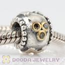 Antique Sterling Silver MOM charm beads with olive green CZ stones to Mother's