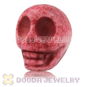 17×18mm Magenta Turquoise Skull Head Ball Beads 
