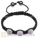 TresorBeads Macrame Bracelets with Lavender Crystal and Hematite beads