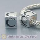 Letter C European Style Solid Silver Beads and Charms
