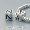 Letter N European Style Solid Silver Beads and Charms