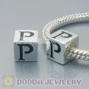 Letter P European Style Solid Silver Beads and Charms