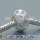 S925 Sterling Silver European Style Beads with White Stone