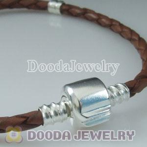 19cm European Style Single Brown Leather Bracelet