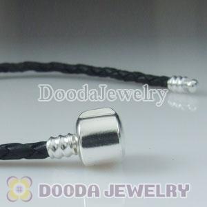 18cm European Style Single Black Leather Bracelet