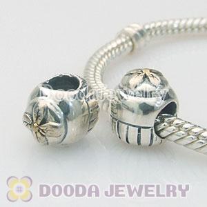 Gold Plated petal European Style 925 Silver Beads and Charms
