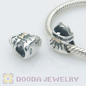 Gold Plated bowknot European Style 925 Silver Handbag Beads