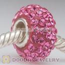 Jewelry silver beads with 90 crystal rhinestones Austrian crystal Jewelry beads with 925 silver core