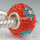 Jewelry silver beads with 90 crystal rhinestones Austrian crystal Jewelry beads with 5 flowers